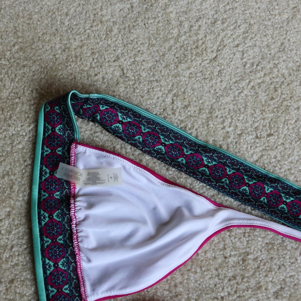 Victoria's Secret Pink Paisley Halter Bikini Swim Top M - Picture 5 of 7